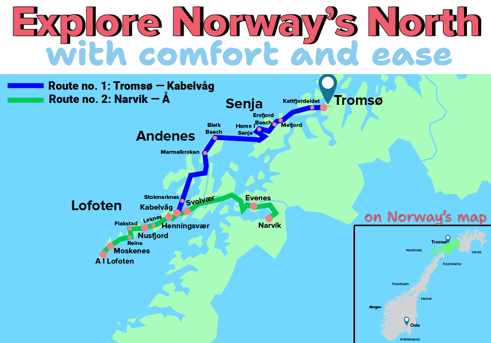 Arctic Route Buses: Norway Map