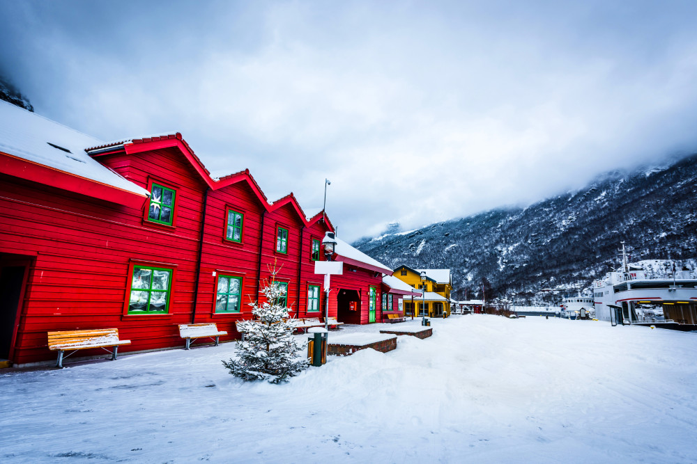 Flamsbana ride in winter. Spend Christmas in Norway in a fun way
