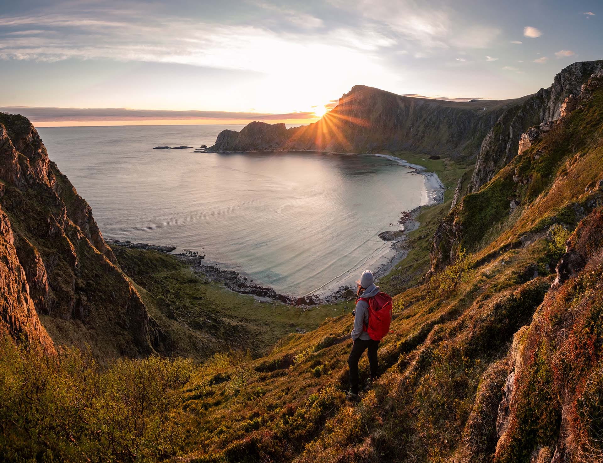 Midnight sun in Vesteralen, Norway