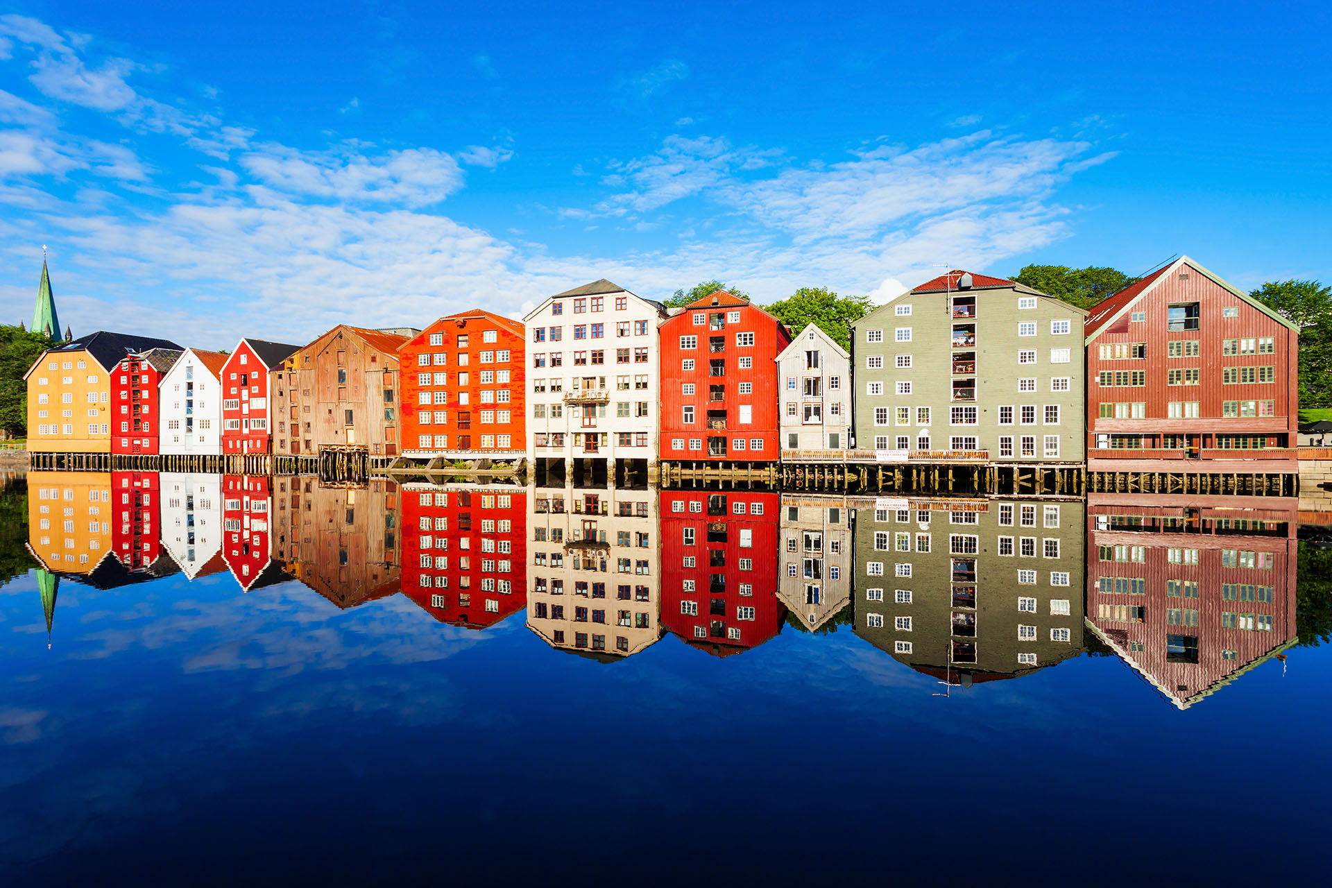 Bakklandet District in Trondheim, Norway